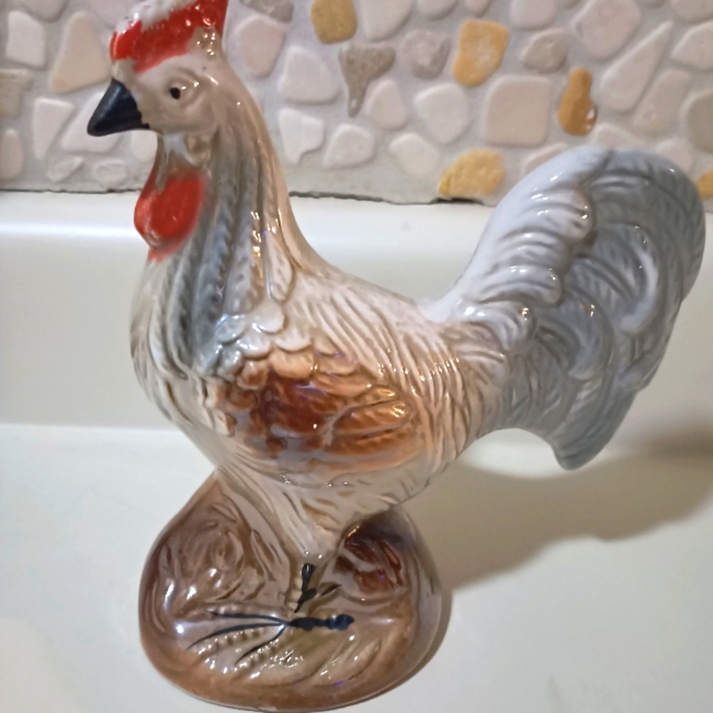Ceramic Rooster Figurine - Brazill Set Of 2